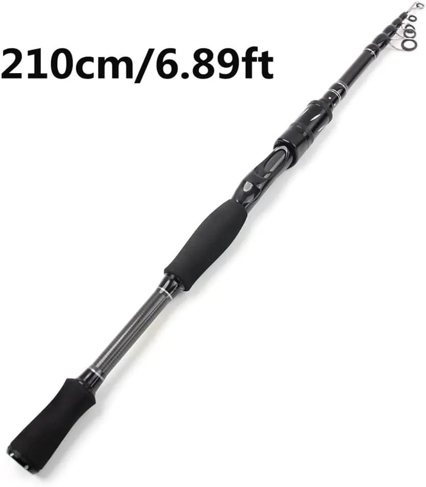 Fishing Pole Carbon Shock Absorbing Spinning Rod Ultra Light Short Section Fishing Pole for Travel Saltwater Freshwater Fishing