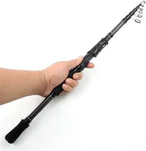 Fishing Pole Carbon Shock Absorbing Spinning Rod Ultra Light Short Section Fishing Pole for Travel Saltwater Freshwater Fishing