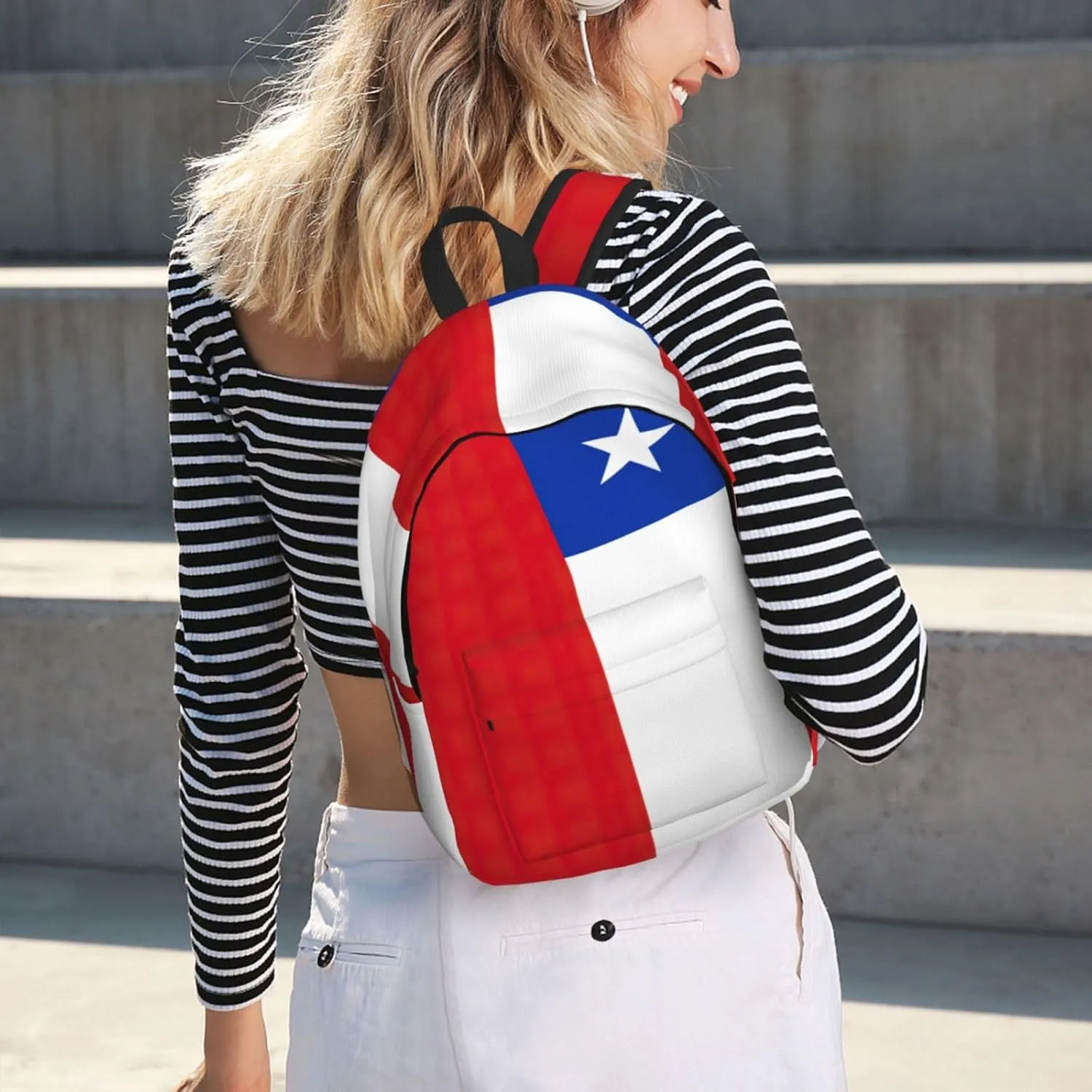 Flag of Chile print Backpack Travel Backpacks for Women Men College Backpack Computer Bag for Travel