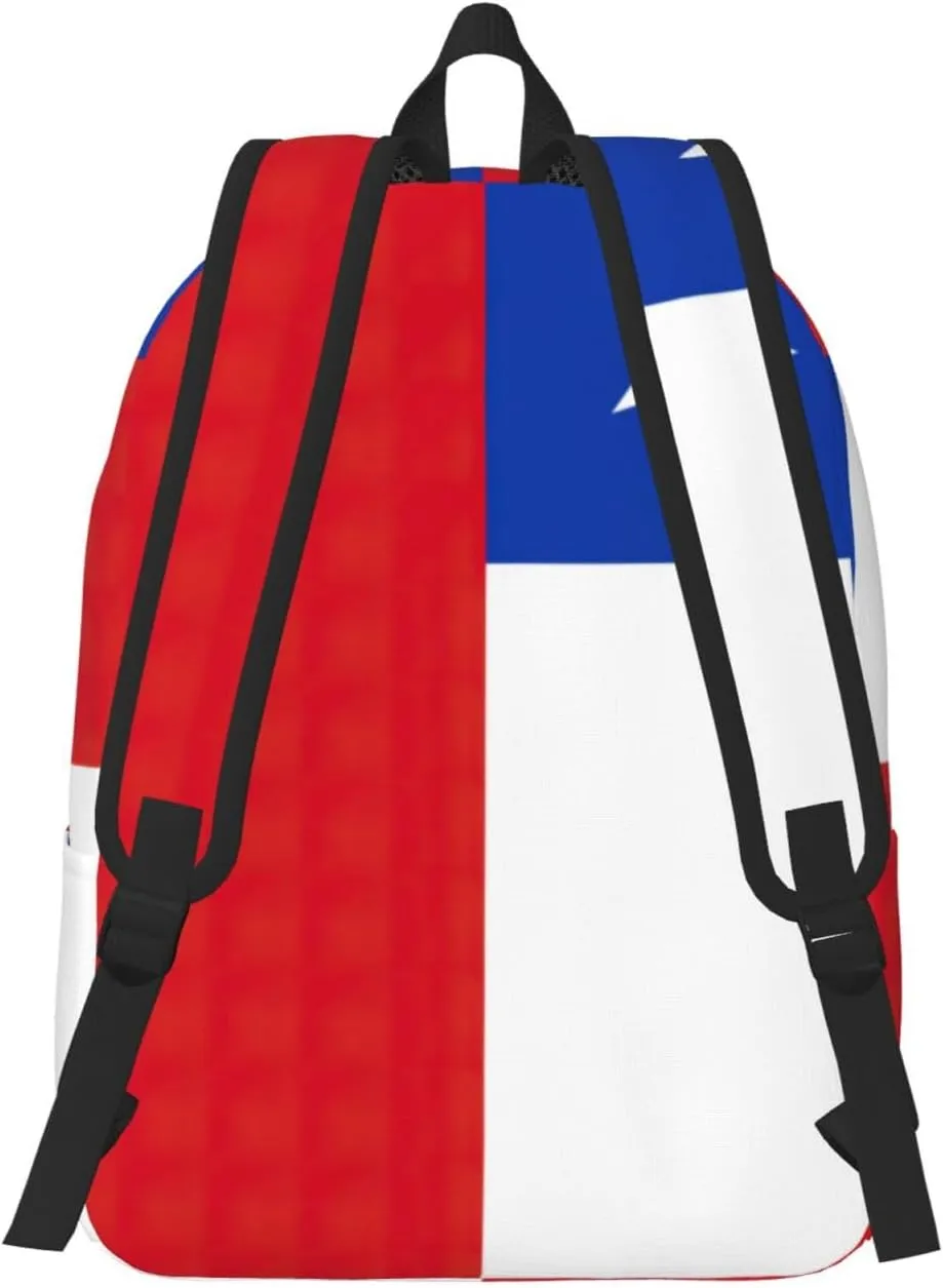 Flag of Chile print Backpack Travel Backpacks for Women Men College Backpack Computer Bag for Travel