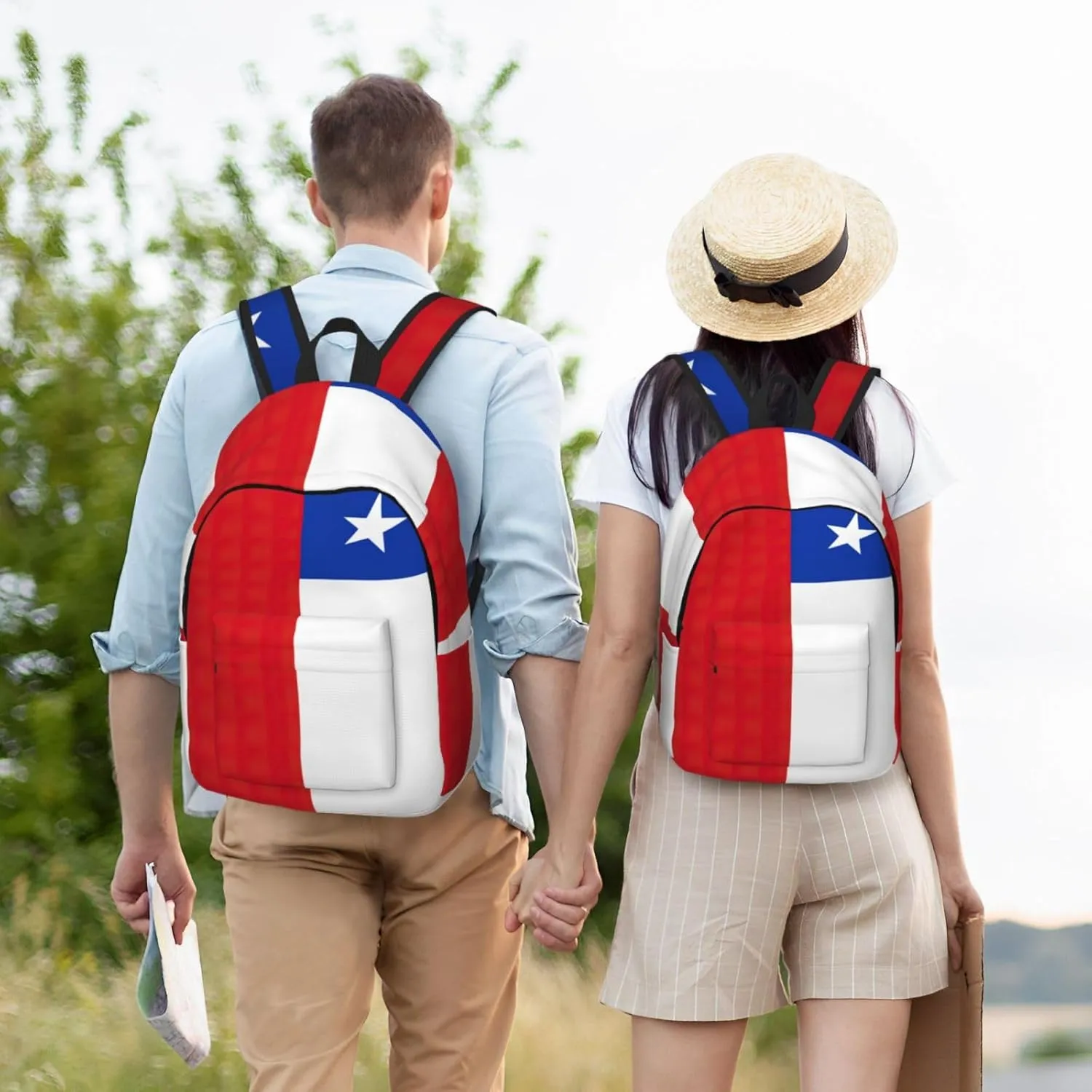 Flag of Chile print Backpack Travel Backpacks for Women Men College Backpack Computer Bag for Travel