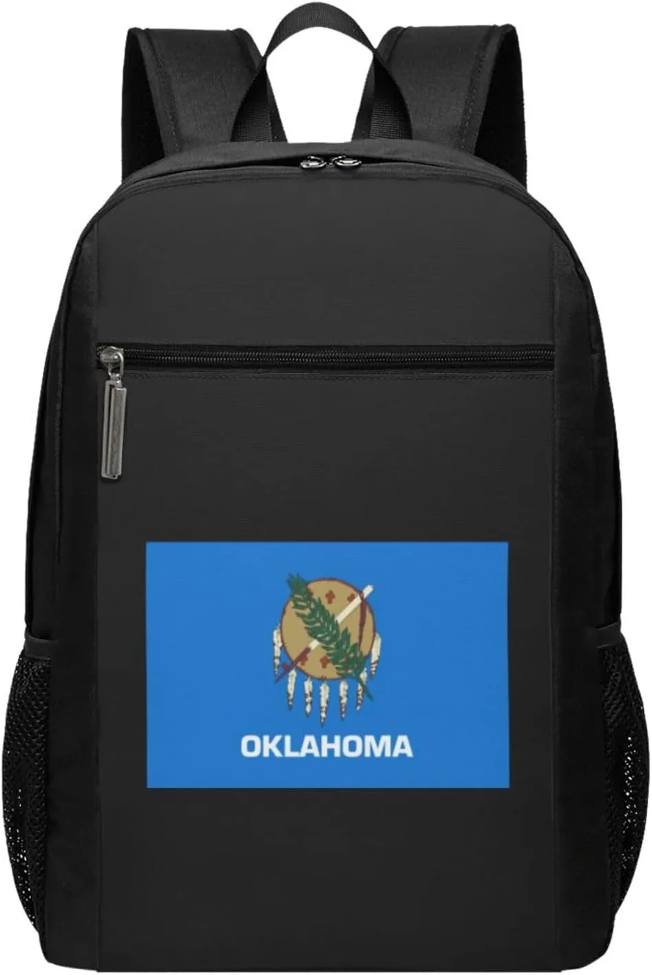 Flag of Oklahoma Travel Laptop Backpack, Business Anti Theft Slim Sturdy Laptops Backpacks, College Computer Bag Gift for Men & Women Fits 17 Inch Notebook,Black