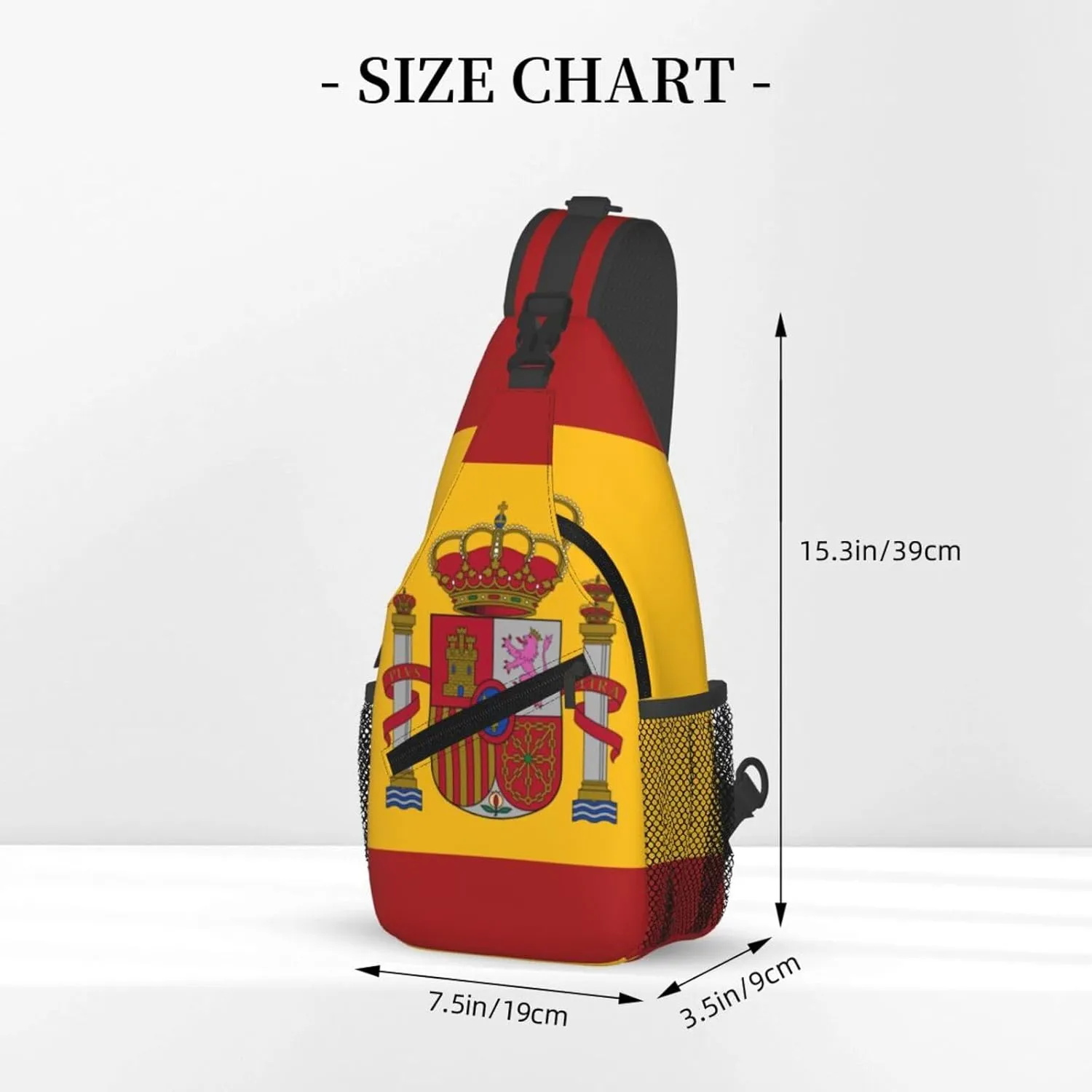 Flag of spain Sling Bag for Men Women Adjustable Shoulder Sling Backpack Lightweight Chest Crossbody Bags for Travel Hiking Daypack Fanny Pack