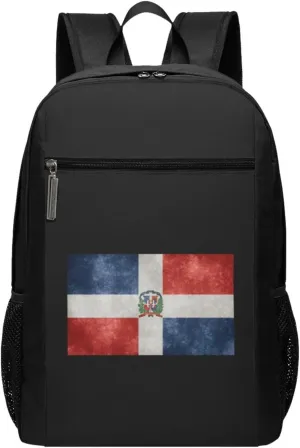 Flag of the Dominican Republic Travel Laptop Backpack, Business Anti Theft Slim Sturdy Laptops Backpacks, College Computer Bag Gift for Men & Women Fits 17 Inch Notebook,Black