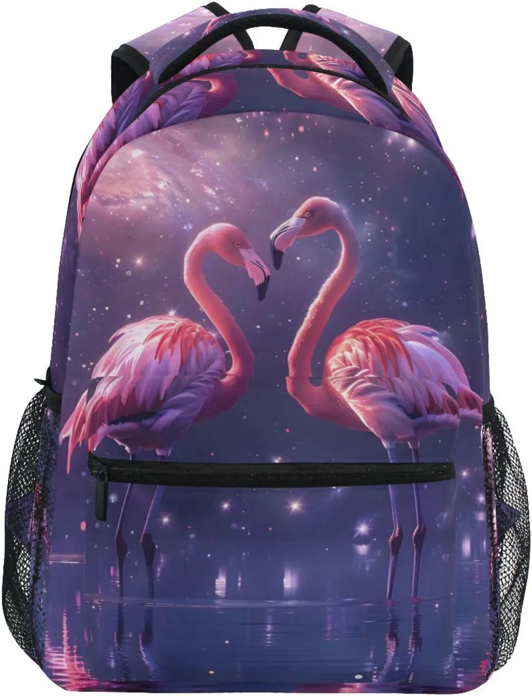 Flamingos Nebula Backpack 3rd 4th 5th Grade School Bookbag Travel Laptop Daypack Bag Purse for Boys Girls Teens