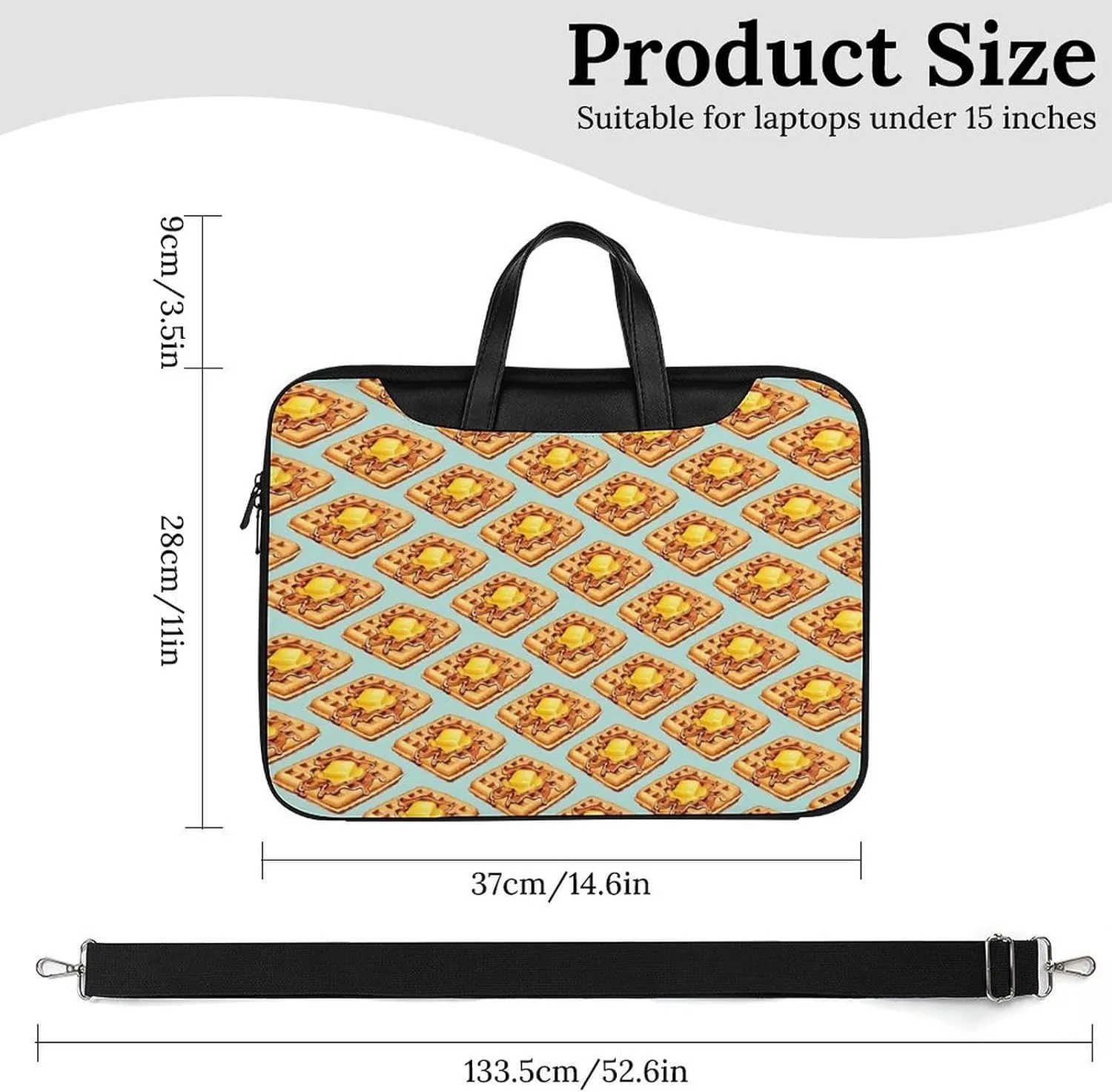 Floral Cherry Blossoms Leather Computer Bag with Multiple Sizes to Choose From, Convenient to Carry