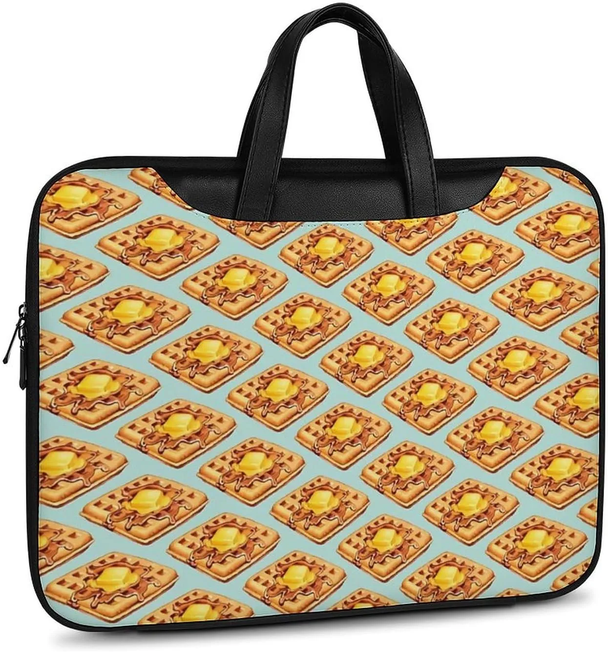 Floral Cherry Blossoms Leather Computer Bag with Multiple Sizes to Choose From, Convenient to Carry