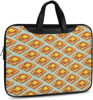 Floral Cherry Blossoms Leather Computer Bag with Multiple Sizes to Choose From, Convenient to Carry