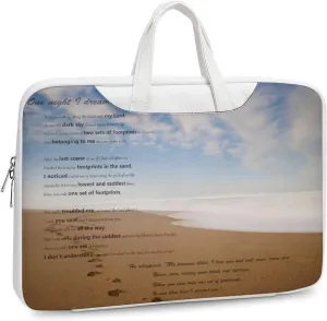 Floral Cherry Blossoms Leather Computer Bag with Multiple Sizes to Choose From, Convenient to Carry