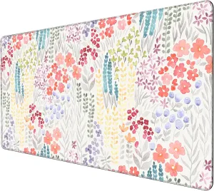 Floral Gaming Mouse Pad Large Desk Mat XXL Mouse Pad Botanical Non-Slip Rubber Base Keyboard Pad Waterproof Desktop Mat for Laptop Computer Work Game Home Office-Meadow with Flowers