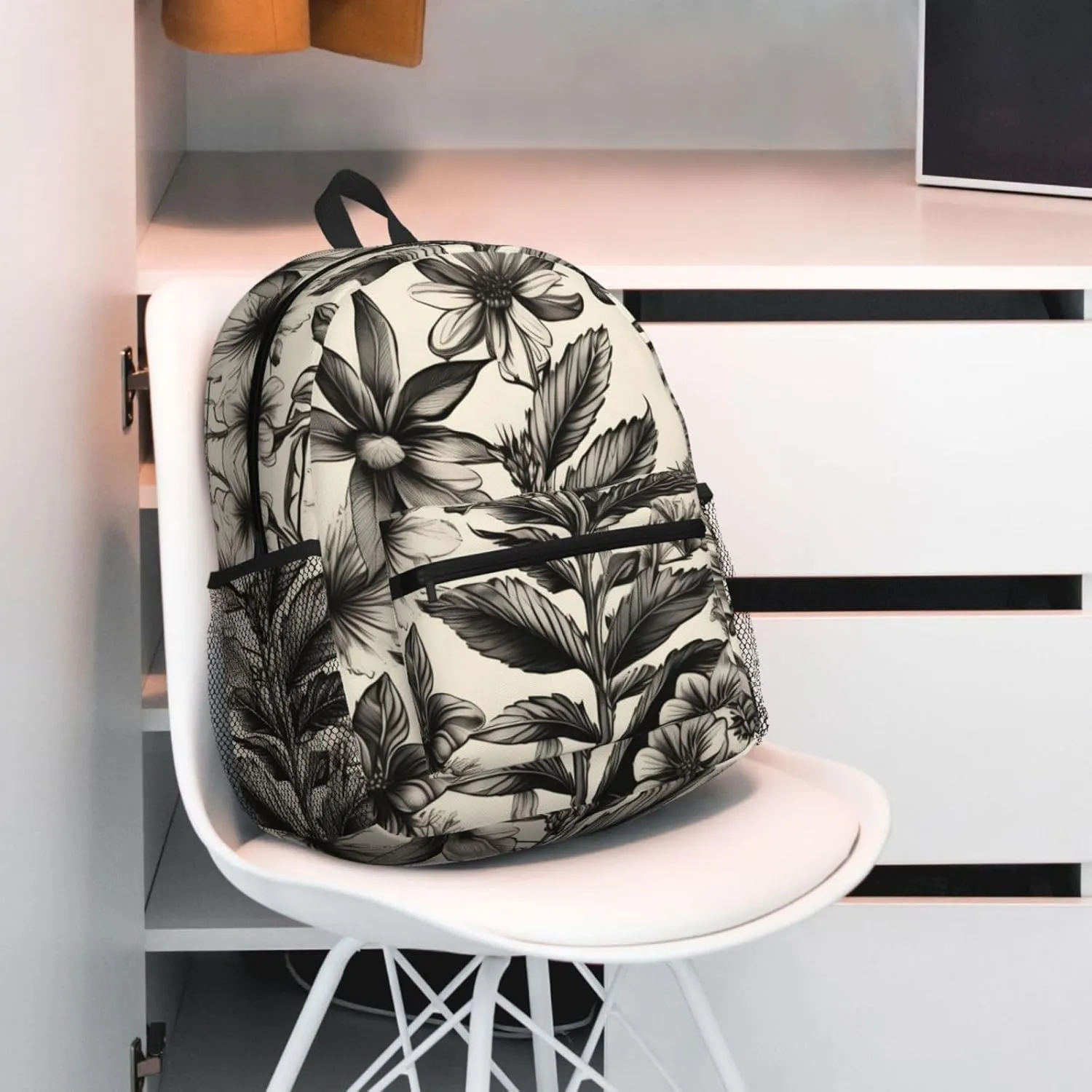 Floral Herbs Botanical Pattern Backpack Cute Print Bookbag Women Travel Casual Water-resistant Backpack Travel Bag bags