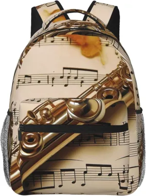 Flute Music Backpack for Women Men Laptop Backpack Lightweight Computer Bag Travel Casual Daypack