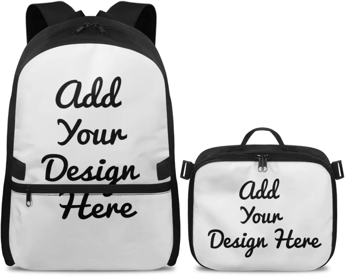 FOR U DESIGNS Kids Bookbag Lunch Box Combo 17 Inch Custom Backpack Personalized with Insulated Lunchbag Adjustable Straps for Elementary Girls Outdoor Picnics Classroom