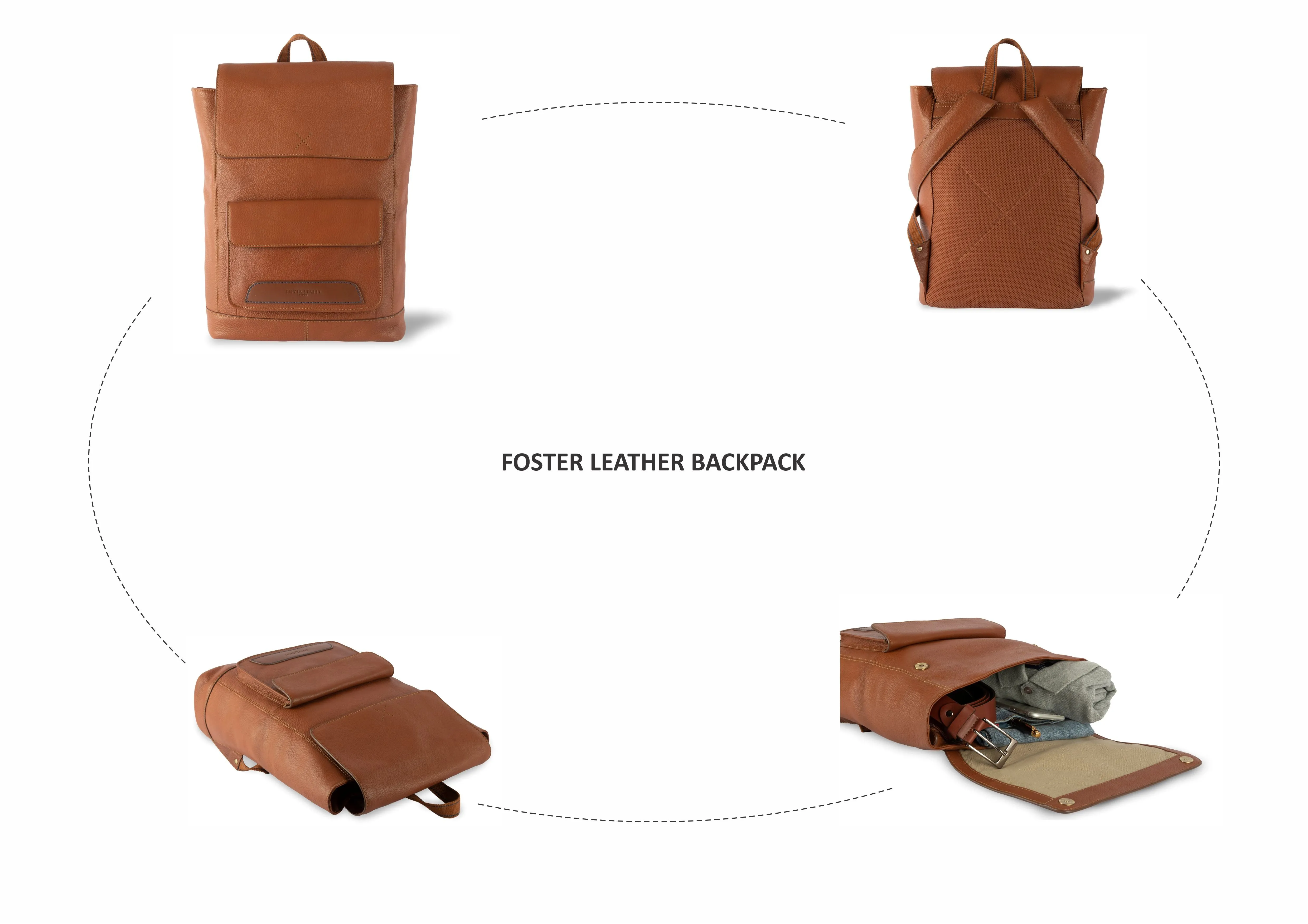 Foster Leather Backpacks - Tan