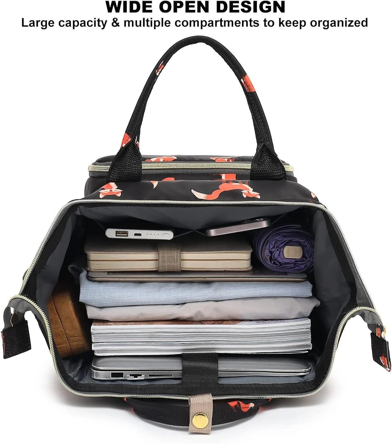 Fox Laptop Backpack for Women, College Bookbag School Backpack Work Business Travel 15.6 Inch Computer Backpacks