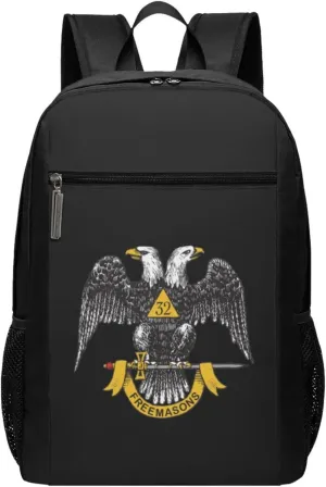 Freemasonry and Scottish Rite Travel Laptop Backpack, Business Anti Theft Slim Sturdy Laptops Backpacks, College Computer Bag Gift for Men & Women Fits 17 Inch Notebook,Black