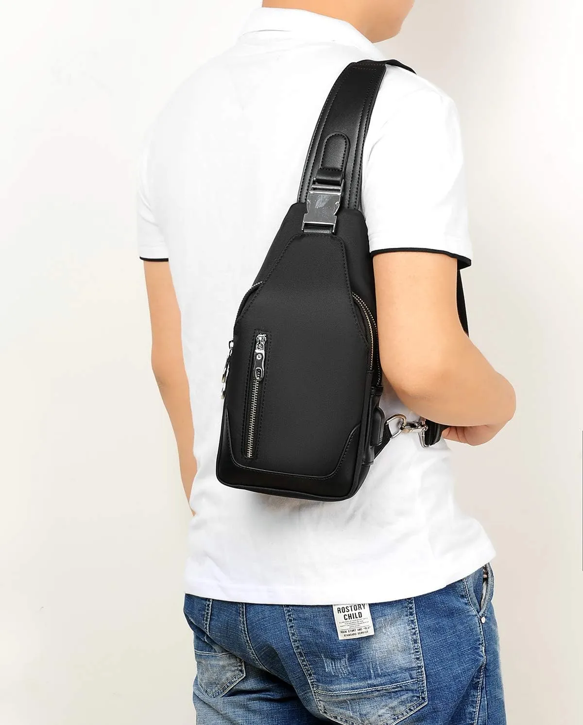 FSD.WG sling Backpack for Men Chest Bag Crossbody Shoulder Bags Travel Bag Waterproof Durable Purse