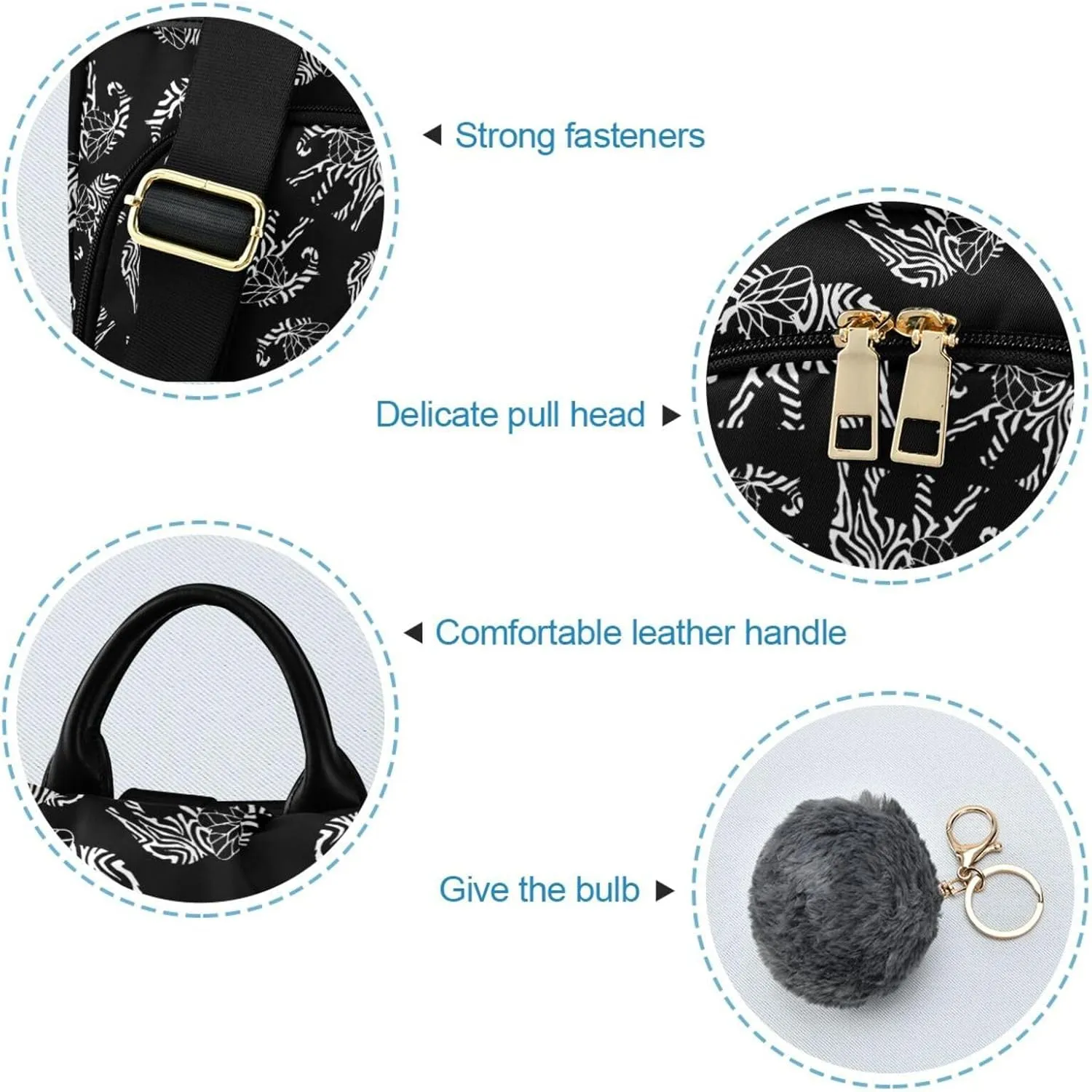 Fustylead Abstract Elephant Symbols Backpack Purse for Women Anti Theft Fashion Back Pack Shoulder Bag