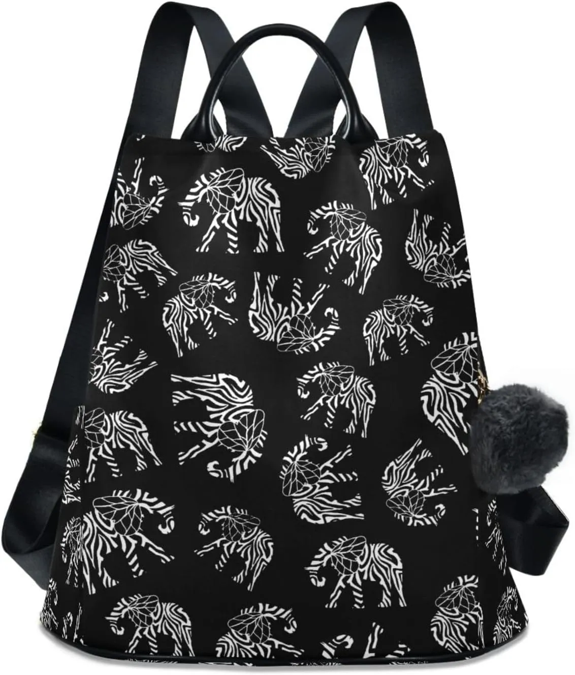 Fustylead Abstract Elephant Symbols Backpack Purse for Women Anti Theft Fashion Back Pack Shoulder Bag