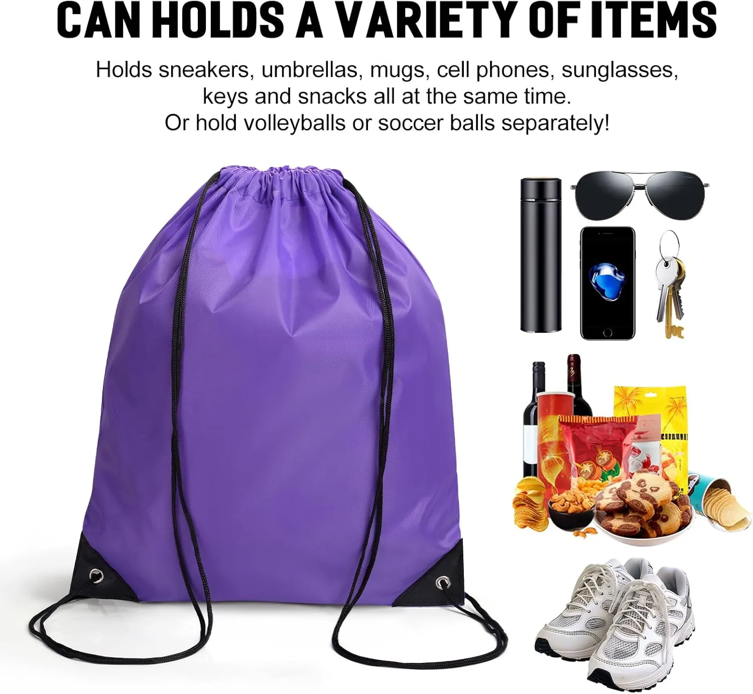 Fyore Custom Drawstring Backpacks, 200 Pack Personalized Drawstring Sports Bags with Your Monograms for Gym Beach Climb Trips Party Events- 13.4x17Inch,12 Colors
