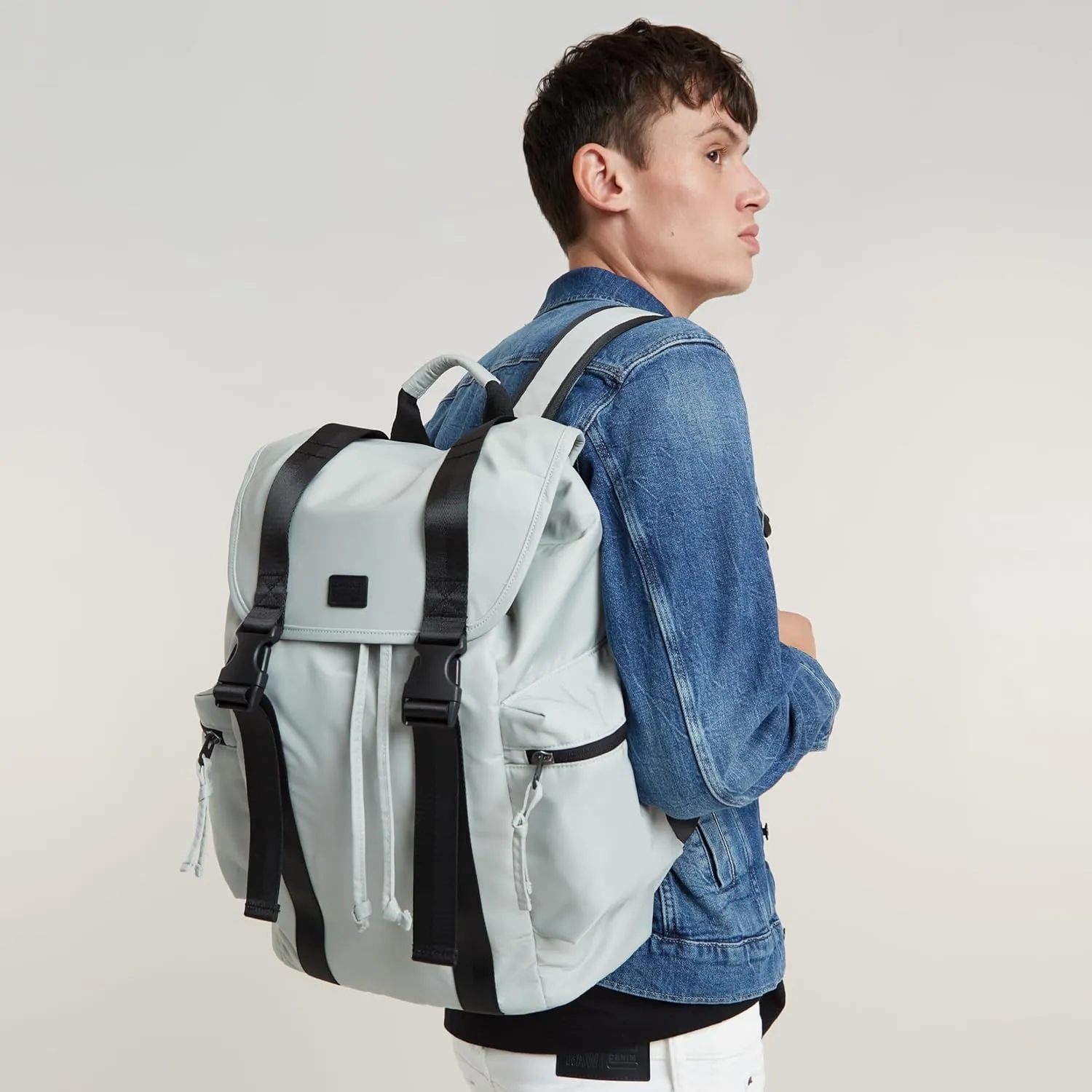 G-STAR RAW Gistarou CARGO BACKPACK Bag, Backpack, Backpack, Lune nylon r/mineral gray, One Size, D24323