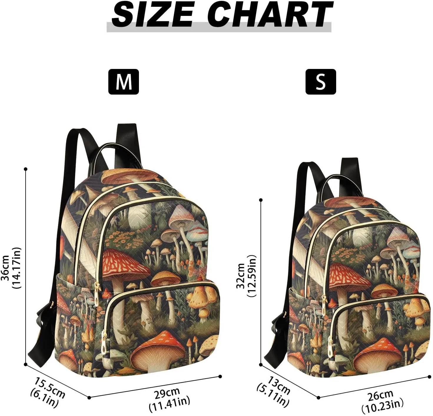 GAIGEO Colorful Forest Mushrooms Fashion Travel Backpack, Fashionable Women Backpack, Women Backpack for Travel, S