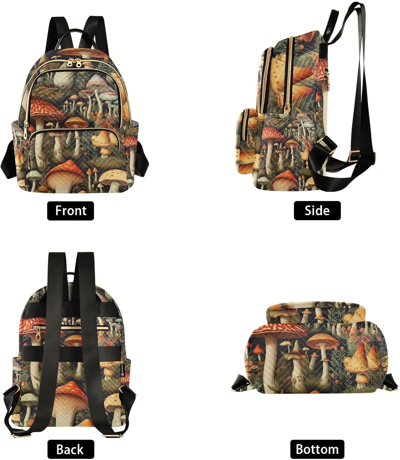 GAIGEO Colorful Forest Mushrooms Fashion Travel Backpack, Fashionable Women Backpack, Women Backpack for Travel, S