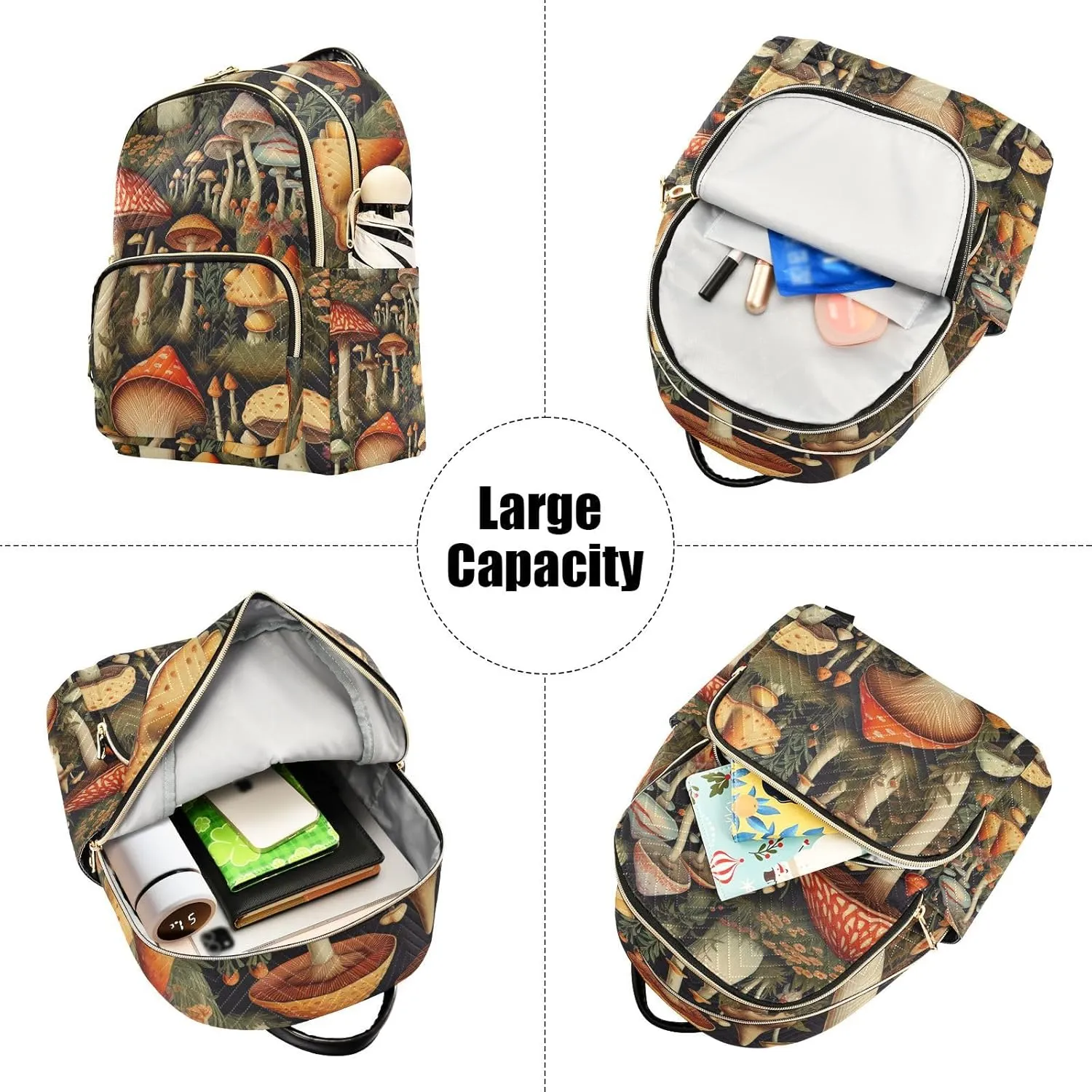 GAIGEO Colorful Forest Mushrooms Fashion Travel Backpack, Fashionable Women Backpack, Women Backpack for Travel, S