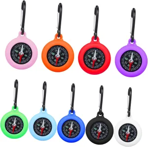 GALPADA 9pcs Lightweight Hiking Compass with Carabiner Accurate Navigation Tool for Camping Mountaineering and Outdoor Adventures Multiple Colors