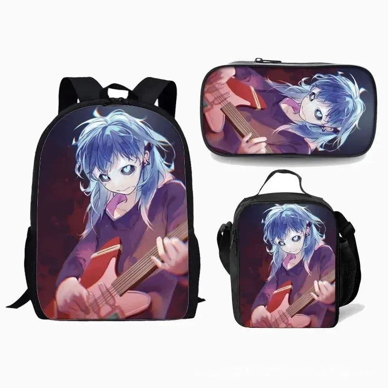 Game Sally Face Schoolbag Backpack Lunch Bag Pencil Case Set Gift for Kids Students
