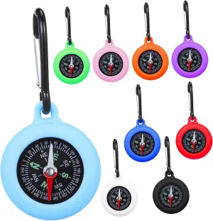 GANAZONO 9pcs Miniature Carabiner Compass Portable Navigation Tool for Hiking Camping Climbing and Outdoor Adventures Essential Gear for Wilderness Exploration