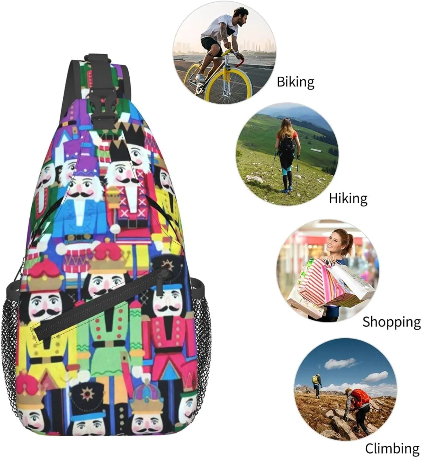 Gay Rainbow Lips Pride Sling Bag Casual Chest Bags Adjustable Crossbody Bag Shoulder Backpack For Travel Hiking