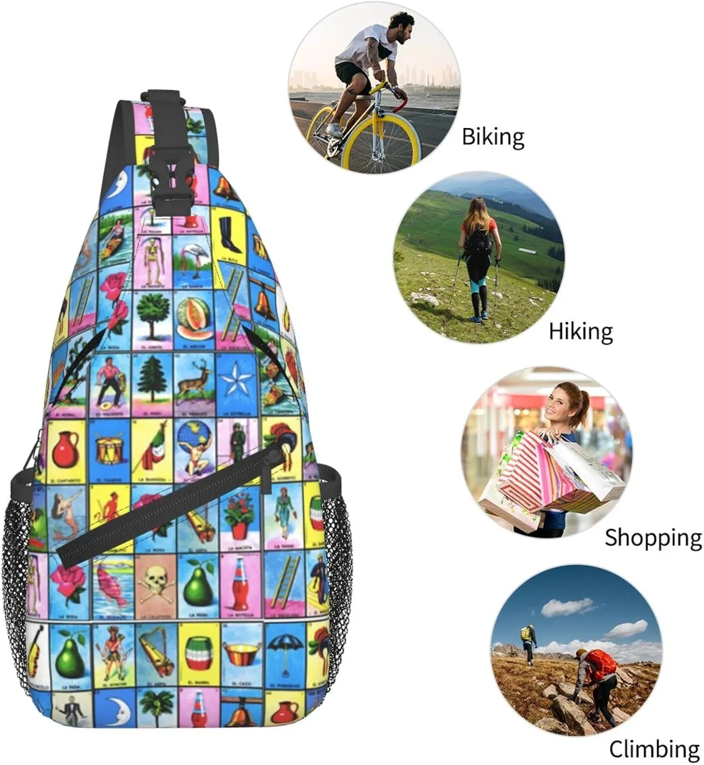 Gay Rainbow Lips Pride Sling Bag Casual Chest Bags Adjustable Crossbody Bag Shoulder Backpack For Travel Hiking