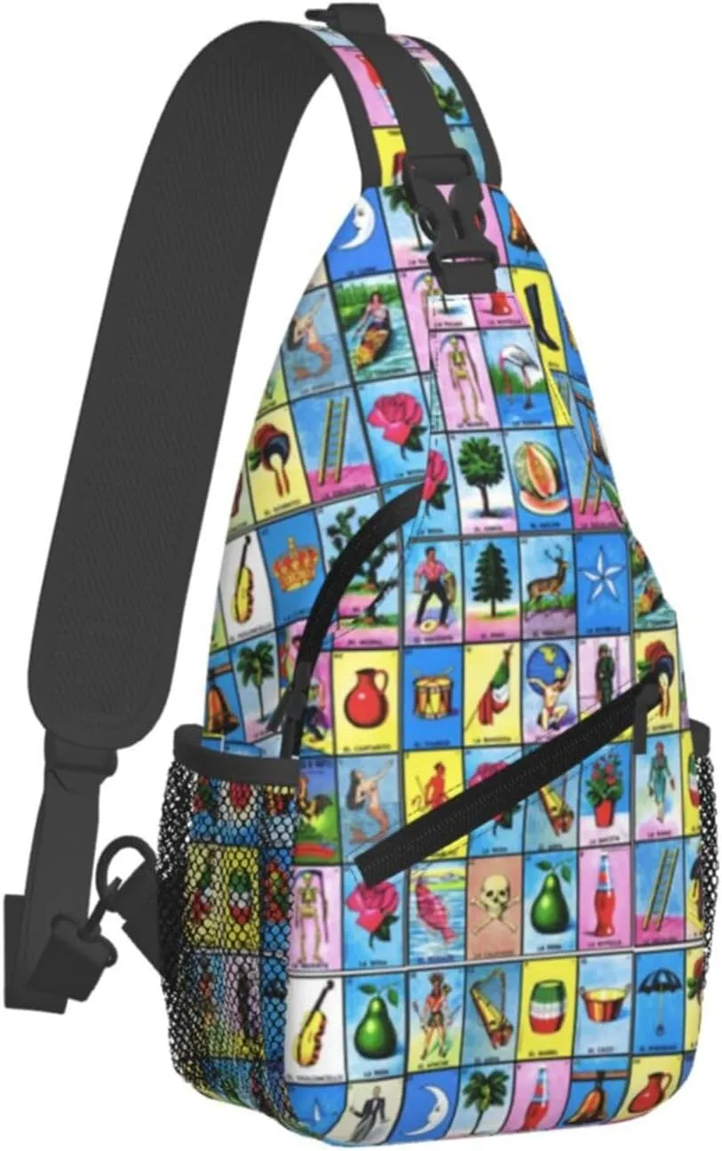 Gay Rainbow Lips Pride Sling Bag Casual Chest Bags Adjustable Crossbody Bag Shoulder Backpack For Travel Hiking