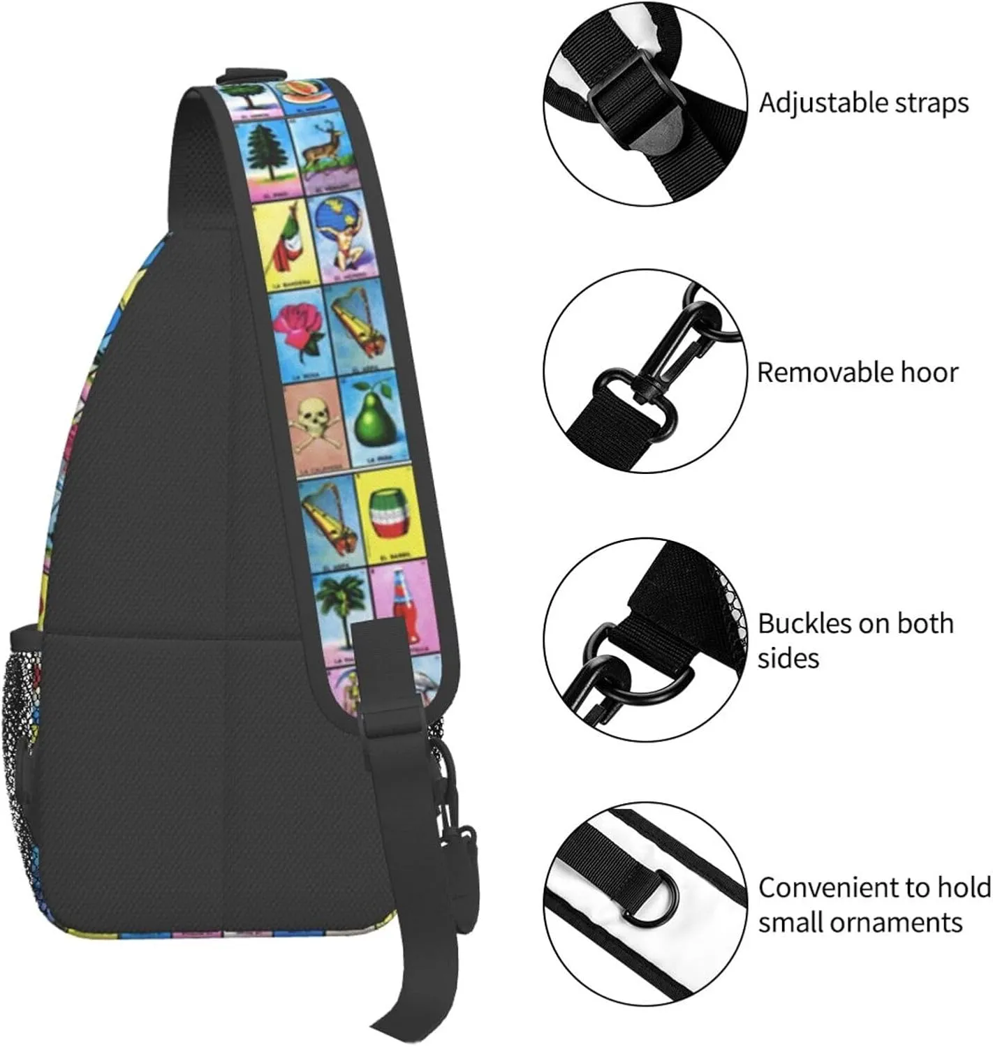 Gay Rainbow Lips Pride Sling Bag Casual Chest Bags Adjustable Crossbody Bag Shoulder Backpack For Travel Hiking