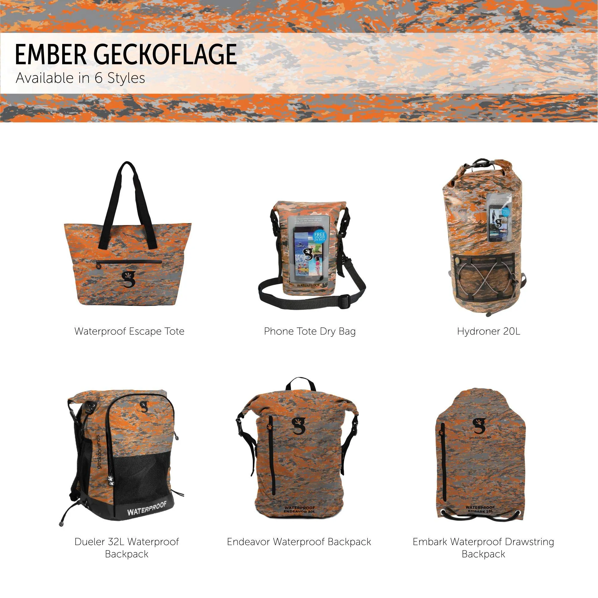 Geckobrands Embark Waterproof Drawstring Backpack