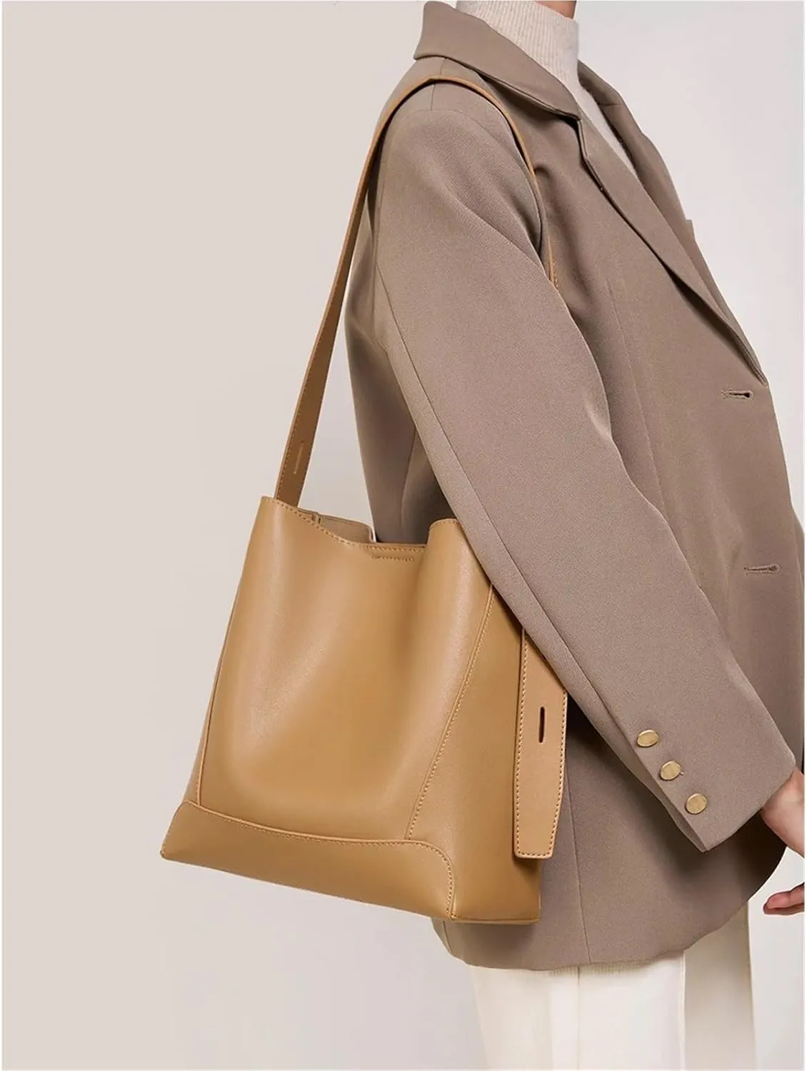 Genuine Leather Women's Bag Crossbody Bag One Shoulder Large Capacity Bucket Bag