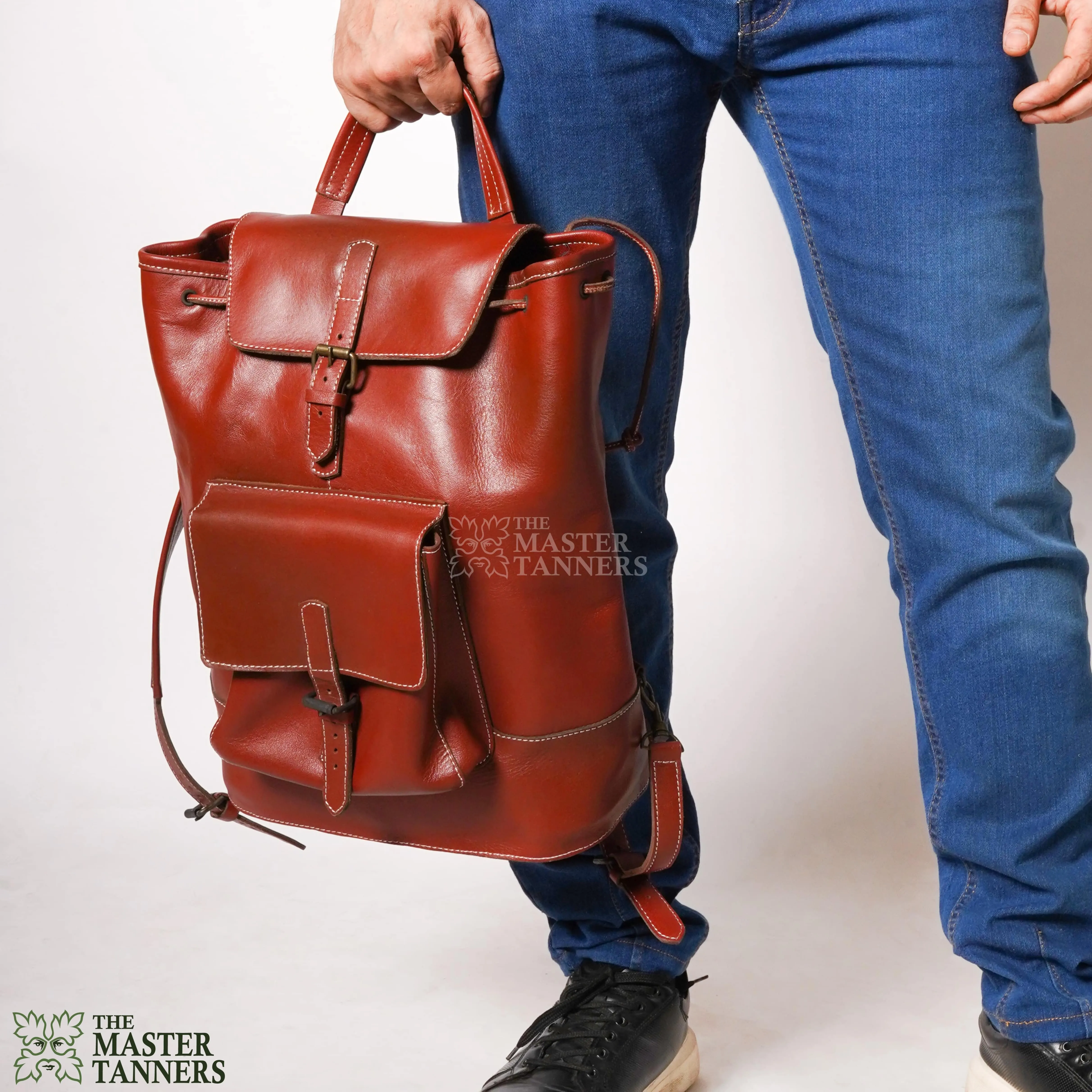 Genuine Mens Leather Backpack