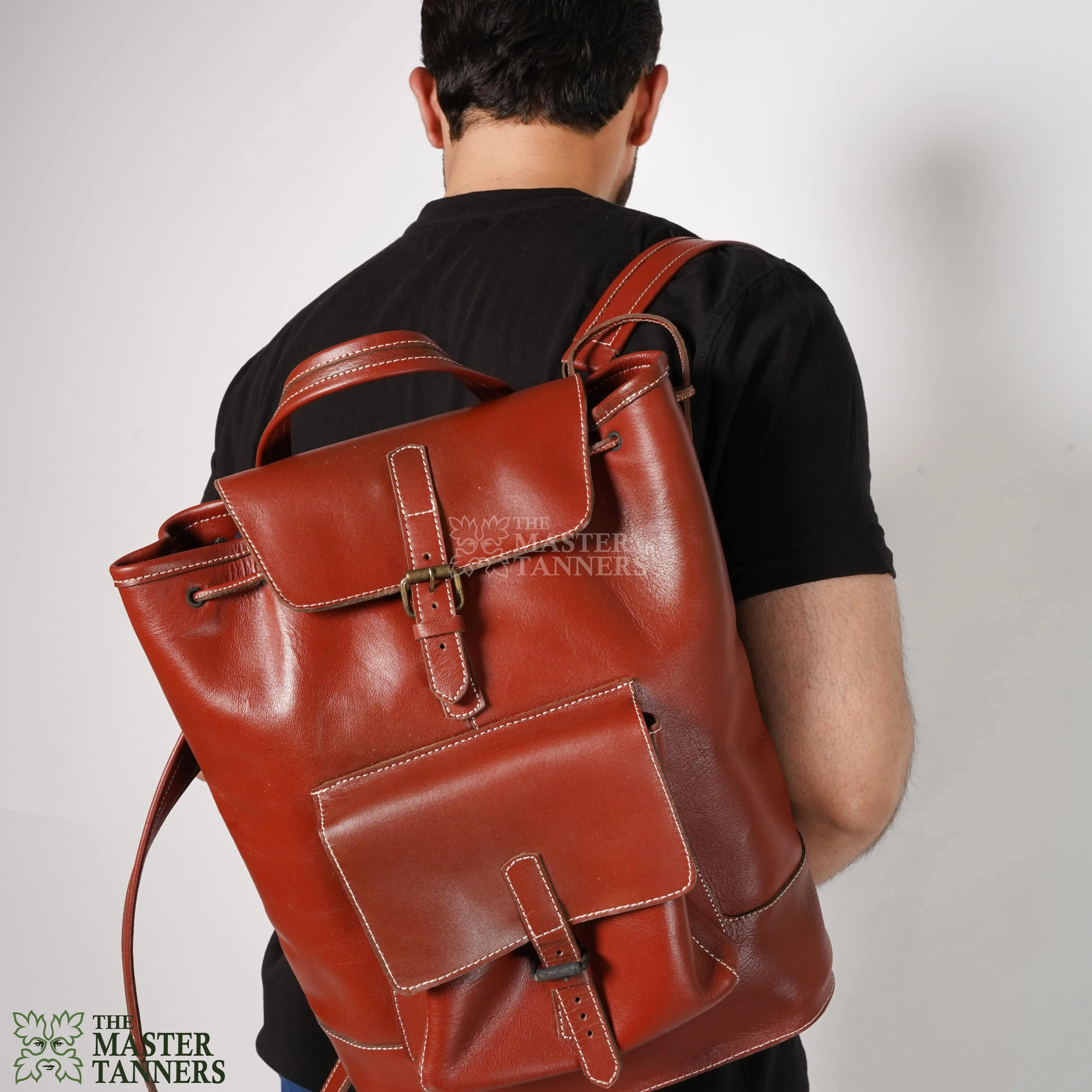 Genuine Mens Leather Backpack