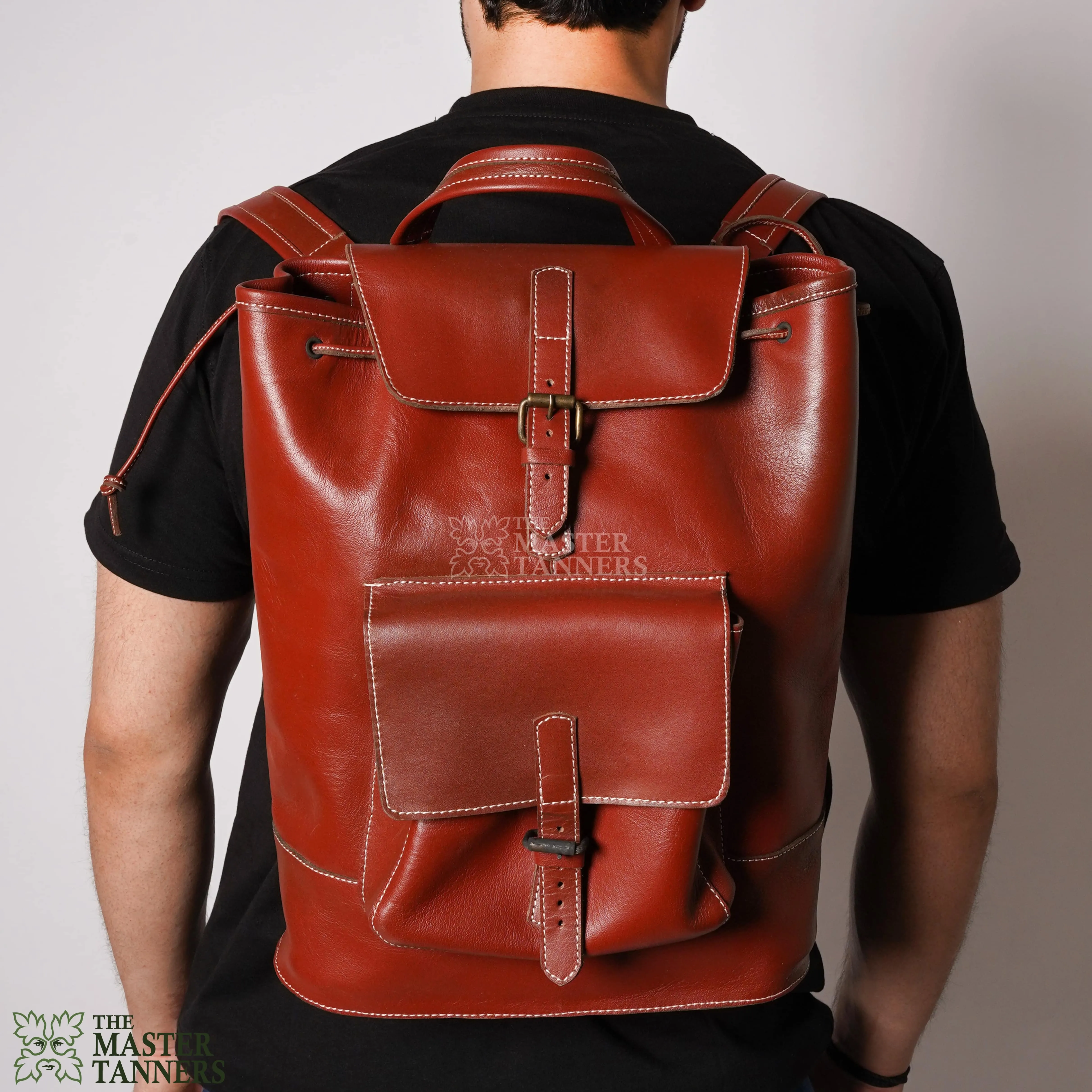 Genuine Mens Leather Backpack