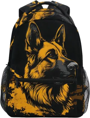 German Shepherd Dog Backpack 3rd 4th 5th Grade School Bookbag Travel Laptop Daypack Bag Purse for Boys Girls Teens