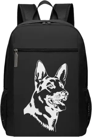 German Shepherd Dog Travel Laptop Backpack, Business Anti Theft Slim Sturdy Laptops Backpacks, College Computer Bag Gift for Men & Women Fits 17 Inch Notebook,Black