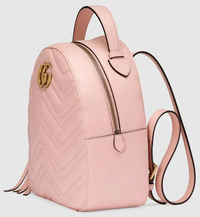 GG Marmont Quilted Leather Backpack, Pink