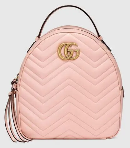GG Marmont Quilted Leather Backpack, Pink