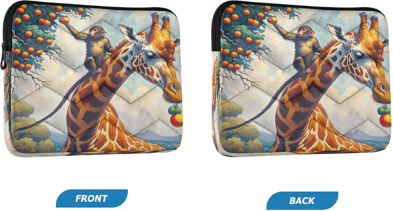 Giraffe Tree Blue Bag for Laptop, Laptop Sleeve 15.6 Inch Laptop Bags for Women, Womens Laptop Bag