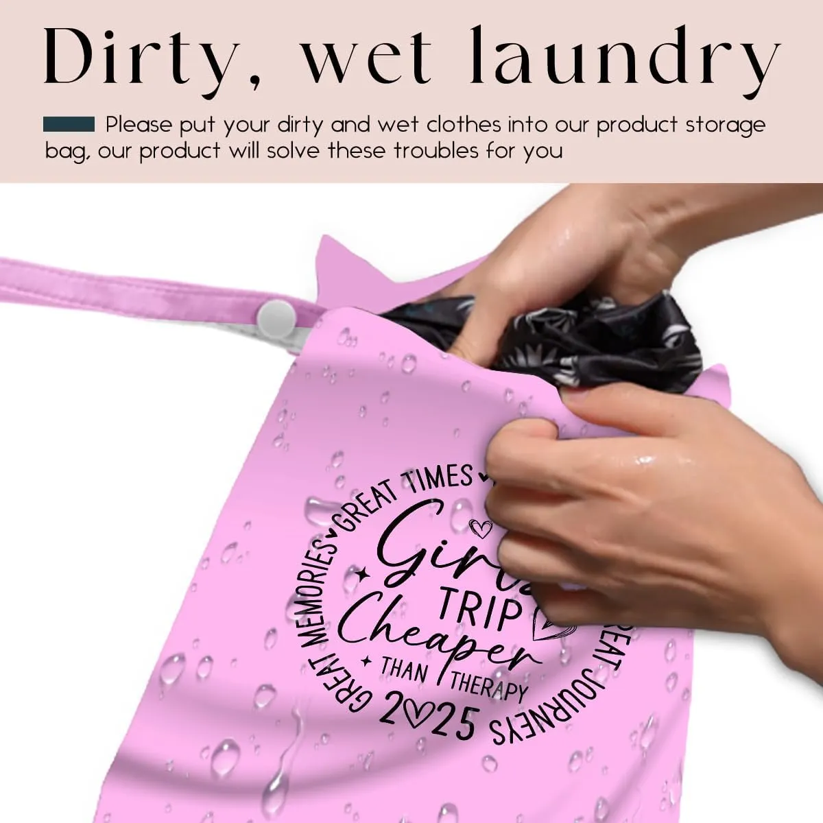 Girls Trip Gifts Wet Dry Bag, Beach Bag Wet Bag Favors, for Swimsuit Toiletry Travel Essentials For Women Aloha Bags, Beach Travel Gym Laundry bags for Dirty Diaper Swimsuit Gifts (Pink)