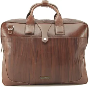 Glossy Design Laptop Bag Crumple Leather Laptop Bag For Men Professional Business Office Work Bag Waterproof Lightweight Laptop Bag - Tan