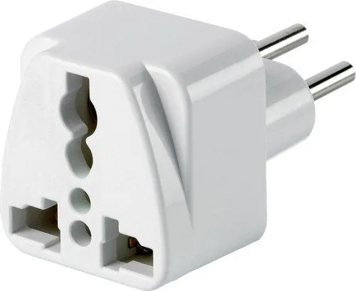 Go Travel Design Go Worldwide To Europe/Swiss Adaptor Travel Electrical Adapter, White