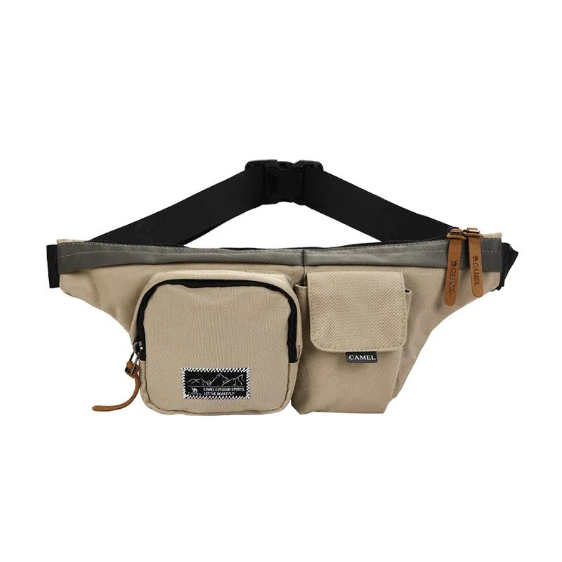Gold Sports Running Bag Multifunctional Pockets Chest Bags Hiking Climbing Keychain Mobile Phone Bag Men