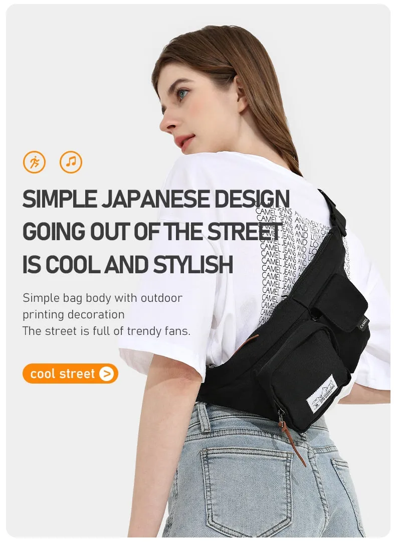 Gold Sports Running Bag Multifunctional Pockets Chest Bags Hiking Climbing Keychain Mobile Phone Bag Men